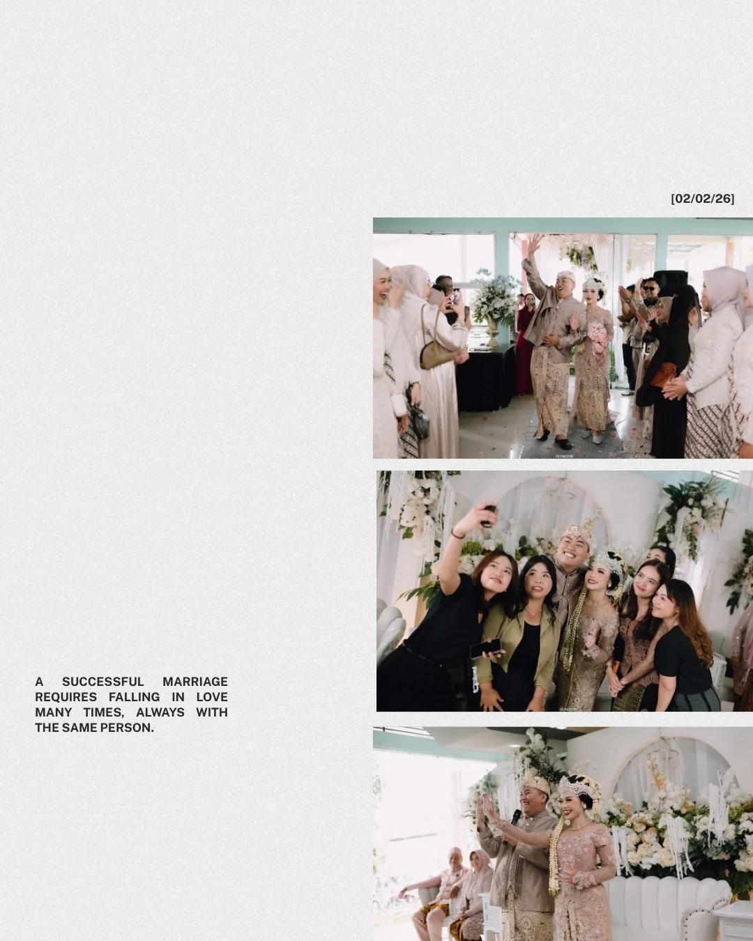 Kolase kirab masuk megah, selfie bridesmaid, dan interaksi hangat